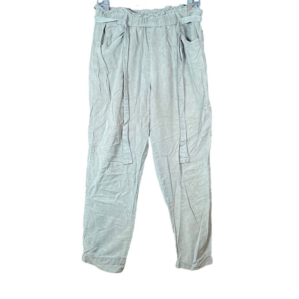 Thread & Supply Womens Pants Green Paperbag Wide Leg Elastic Waist Boho M